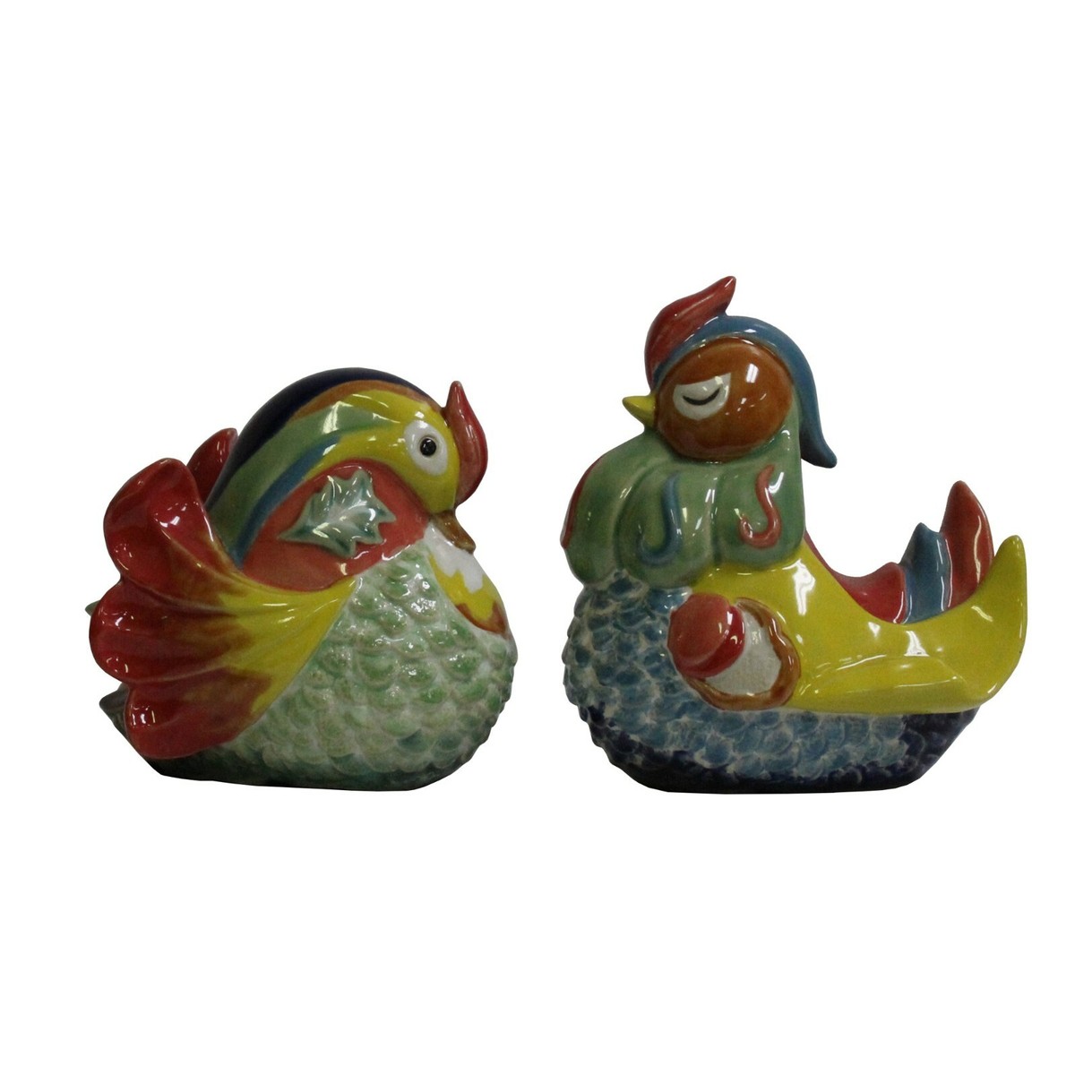 Chinese Ceramic Traditional Pair of Mandarin Duck Figures cs5451S Chinese Ceramic Traditional Pair of Mandarin Duck Figures cs5451S
