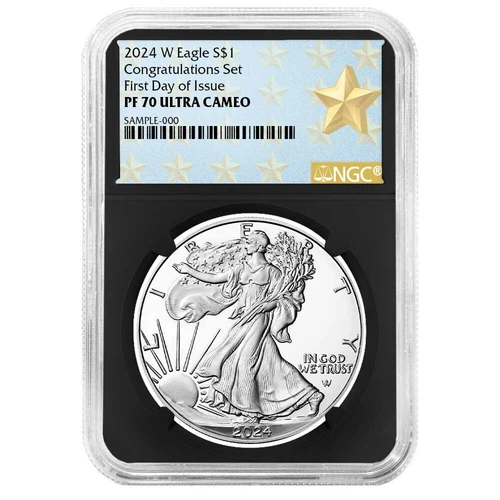 2024-W Proof $1 American Silver Eagle Congratulations Set NGC PF70UC FDI West...