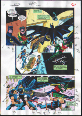 BATMAN 467 SHADOW BOX PART 1 COLOR PRODUCTION ART SIGNED ADRIENNE ROY ...