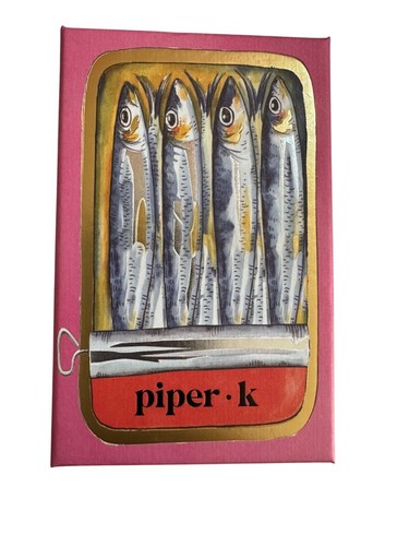 NIB Piper K. Tinned Fish Sardine Gold CZ Stones Moving Scales Dangle Earrings - Picture 4 of 4