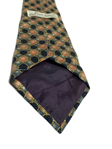 Corbata de seda Sergio para hombre hecha en Inglaterra dorada negra corbata ety - Imagen 4 de 5