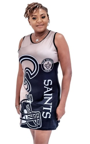 New Orleans Saints ärmelloses Trägerkleid Damen schwarz und gold - Bild 1 von 5