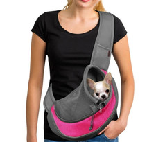 Pet Sling Carrier for Dogs Cats Hands-Free Puppy Color Pink