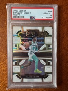 Brandon Miller 2023 Panini Select #80 Concourse White Prizm RC /149 PSA 10