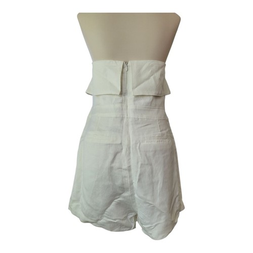 Dolce Vita Women's Nelson Romper in Optic White sz L New Linen Blend Strapless - Picture 3 of 6