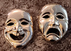 Vintage Comedy And Tragedy Theatrical Masks Smile Now Cry Later