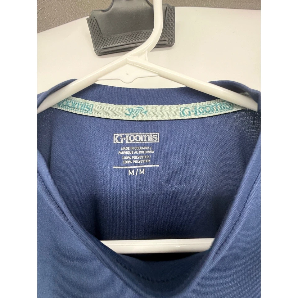 Camisa de Pesca G Loomis Manga Larga Para Hombre Mediana Pez Hueso Esqueleto Logo Azul Foto 3 de 4
