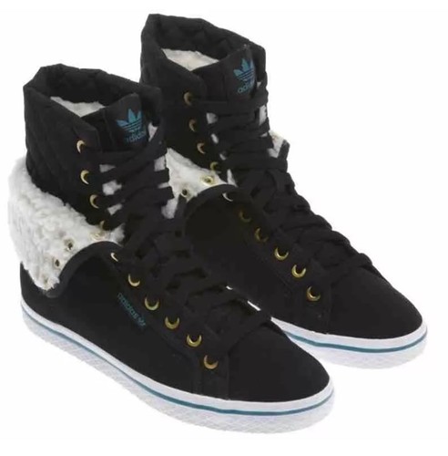Adidas Originals Honey Hi Collegiate Suede Fur Lined High Tops - UK Size 3.5 - Picture 3 of 6