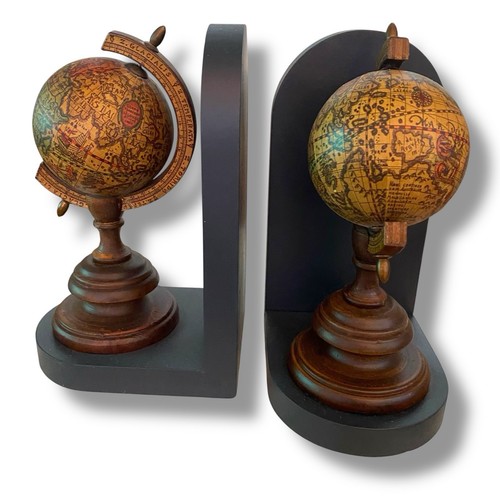 "Par de sujetalibros globo girables de madera de 9""" - Imagen 5 de 9