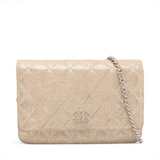 Chanel Matelasse Leather Chain Wallet Gold Gold Metal Fittings 19XXXXXX