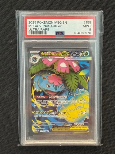 2025 Pokemon Mega Venusaur Ultra Rare PSA 9 Mint MEG #155