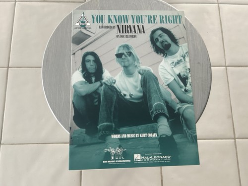 You Know You're Right Guitar Versions NIRVANA Sheet Music KURT COBAIN Near Mint - Picture 1 of 7