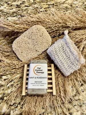Gigi Natural Therapy Mint & Rosemary Bar Soap 3.5 oz. Soap Gift Set