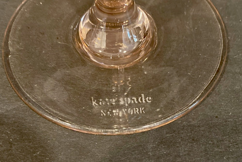 Kate Spade von Lenox Paar Kristall Martini Gläser 5x 3,5" gepunktet rosa Bernstein - Bild 4 von 7