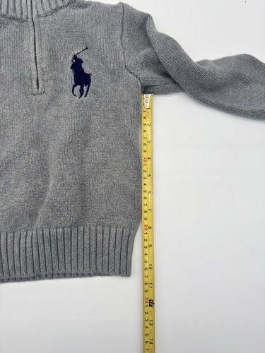 Polo Ralph Lauren Full Zip Knit Sweater Jacket Big Pony Gray SZ 5 Toddler - Picture 11 of 12