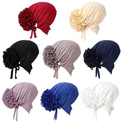 Multipurpose Flower Hijab Head Wrap Turban for Wedding Outdoor Activities