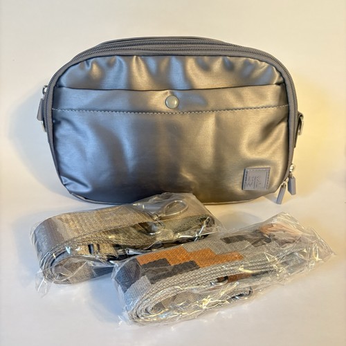 IHKWIP Day to Day Convertible Crossbody Bag w/ Two Straps Silver NWOT - Picture 1 of 16