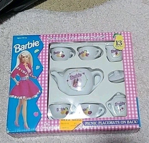 Vintage 1994 Barbie China Tea Set 13 Pieces Boxed