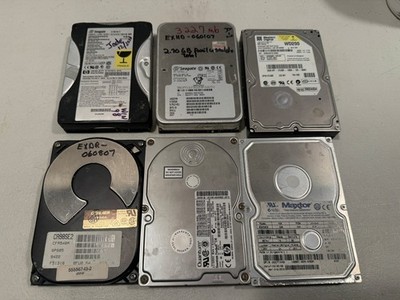 Vintage Lot Of 6 Hard Drives Western Digital Fujitsu IBM Deskstar