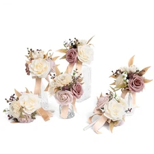 Ling's Moment Ivory Wedding Table Centerpieces Boho Mini Bridesmaid Bouquets ...