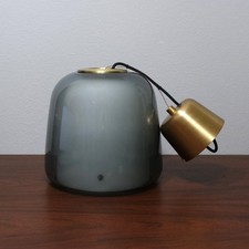 Rare Discontinued IKEA Glass/Brass EVEDAL Ceiling Pendant Light