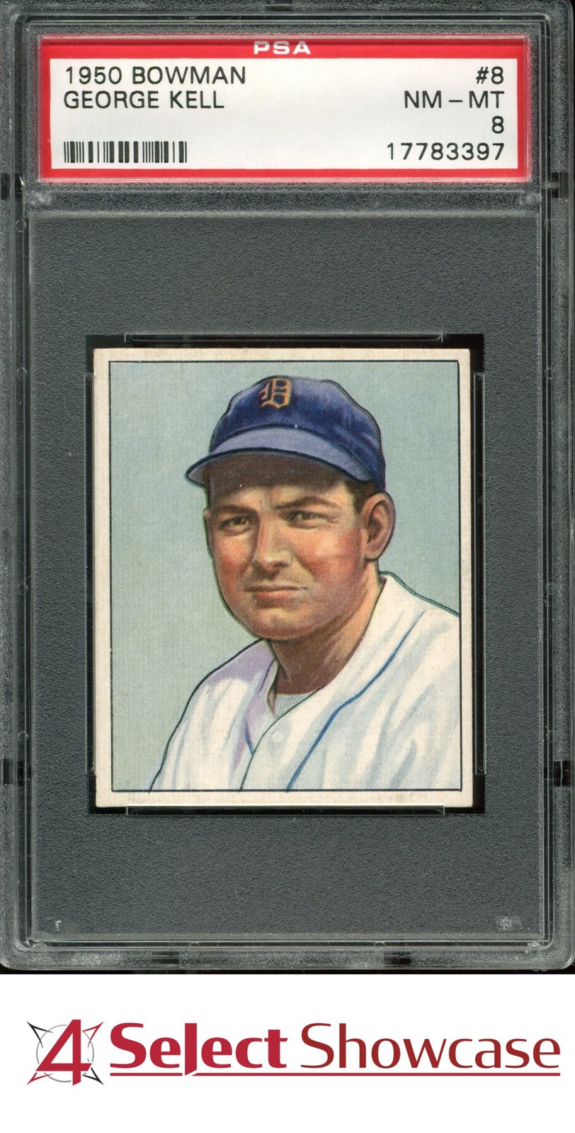 1950 BOWMAN #8 GEORGE KELL HOF TIGERS PSA 8