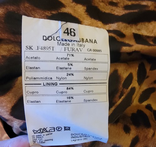 NWT DOLCE & GABBANA BLACK SILVER LOGO BELTED POCKET SKIRT LEOPARD PRINT LINED 46 - Picture 13 of 22