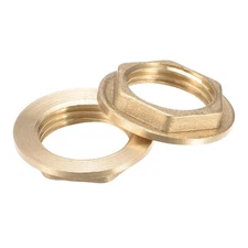 2pcs G1/2 Lock Nut with Flange Hex Brass Female Locknut for Plumbing