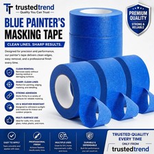 3 Rolls Blue Painters Tape 2 Inch X 60 Yards 5.5 Mil Masking Tape Clean Removal