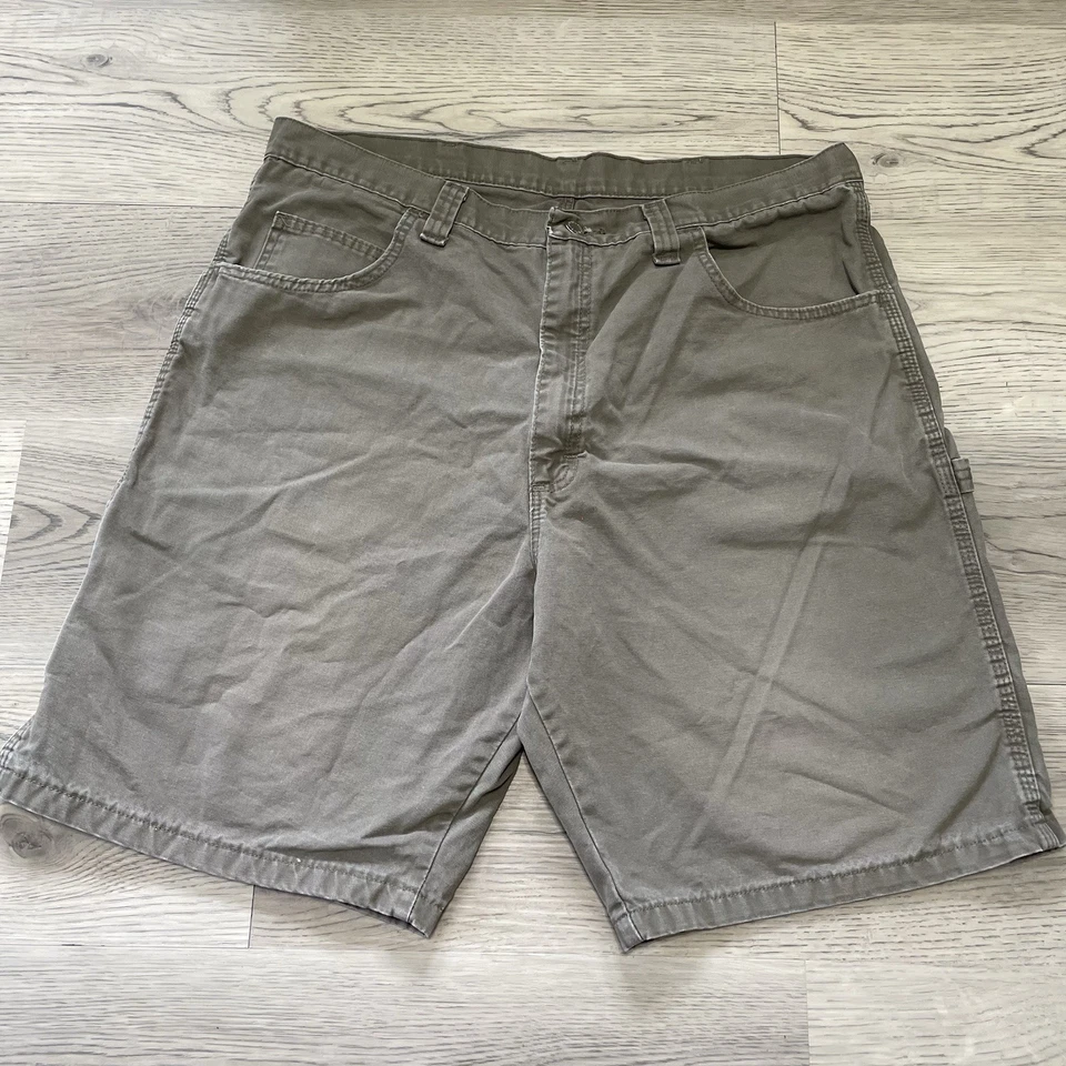 Y2K Wrangler Carpenter Shorts Men's Size 38 Baggy Fit Gray Work Skate Grunge - Image 2 of 4
