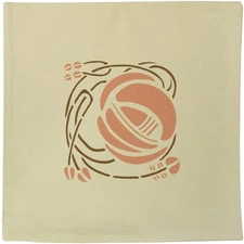 40cm x 40cm 'Stylised Mackintosh Rose' Canvas Cushion Cover (CV00028254)