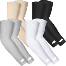 4 Pairs Protective Arm Sleeves for Elderly Skin, Mixed Colors, Bruising Protecti