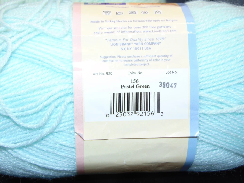 Manta para bebé 3 madejas marca león hilo suave verde pastel pompadour Foto 3 de 3