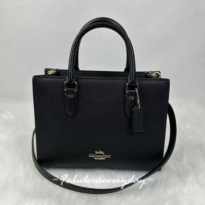 Coach Maggie Small Tote Bag Crossbody In Leather/Gold/Black CY668 NWT