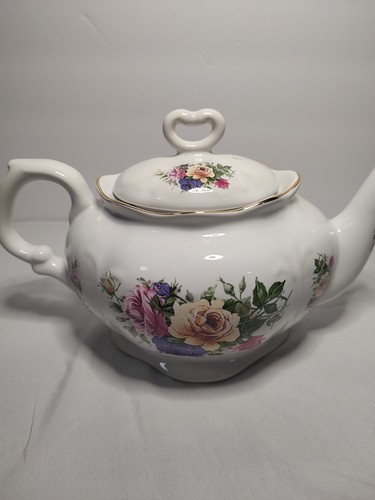 Kernewek Teekanne Rosen Stil Vintage Made in England 50er Jahre - Bild 6 von 7