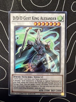 Yu-Gi-Oh! D/D/D Gust King Alexander Super Rare Limited Edition Card CT13-EN010