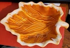 Vintage Hull Pottery Orange Drip Leaf Oven-Proof Dish 7”x5”x2” EUC