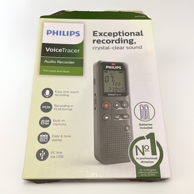 Philips VoiceTracer Audio Recorder Exceptional Recording 8GB Memory DVT1120 Y41K