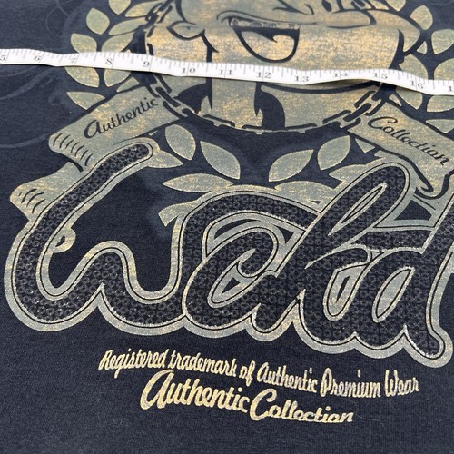 T-shirt vintage Wckd nera grafica Popeye - grande - made in USA - lamina oro - Foto 7 di 10