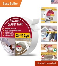 Carpet Tape Double Sided - Rug Tape Grippers for Hardwood Floors and Area Rug...