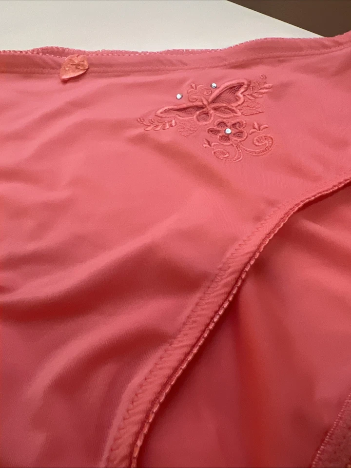 Vtg DELTA BURKE Second Skin 10/3X Peach Granny Brief Panties Butterfly - Image 2 of 4