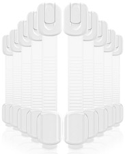 10 Pack Cabinet Locks Baby Proofing, Child Proof Cabinet Locks with Adhesive -