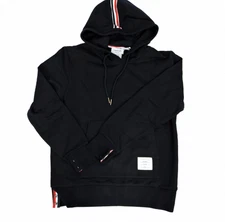 New Thom Browne Navy Classic Tricolor Band Pull-Over Hoodie Size 3 (M/L)