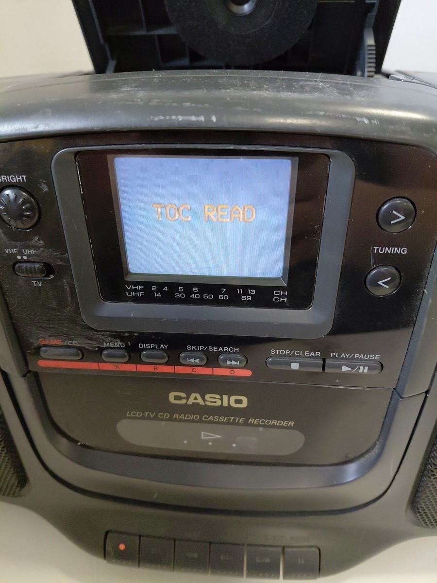 RARE Casio 1994 Boombox LCD-TV CD TV Works, (CD & Cassette