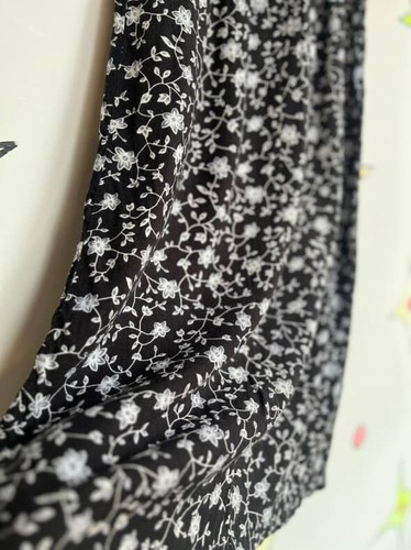Vintage 90s Black Floral Fairy Grunge Maxi Skirt – Whimsy Goth Boho Vibes – Sz 4 - Picture 7 of 10