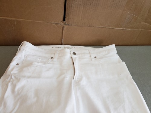 Chicos Jeans Womens US Size 2 White So Slimming Girlfriend Slim Leg Crop, VGC - Picture 5 of 10