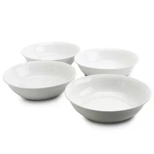8.75 In. White Wide Rim Dinner and Serving Bowls (Set of 4)