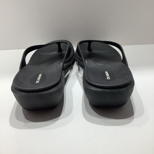 WOMEN'S OKABASHI SPLASH 2" WEDGE FLIP FLOPS SANDALS BLACK SIZE 8 - 9 ML Exc - Picture 2 of 6