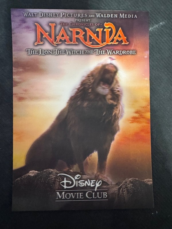 Disney Movie Club Exclusive 3D Lenticular 5x7 card - Chronicles of Narnia - RARE
