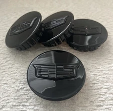 4x Cadillac Black Gloss (ATS CTS DTS SRX STS XLR XTS) 67mm Wheel Center Caps